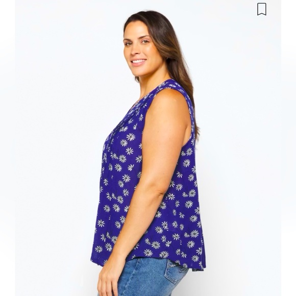 NWT Market & Spruce Hemingway Pintuck Sleeveless Blouse - Picture 4 of 6